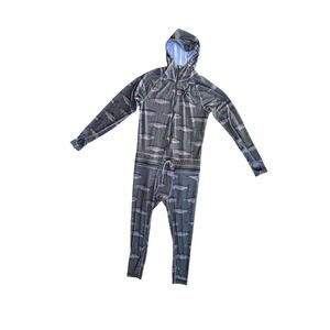 Airblaster Classic Ninja‎ Suit Hooded Baselayer Olive Fish Print Men's Size XS